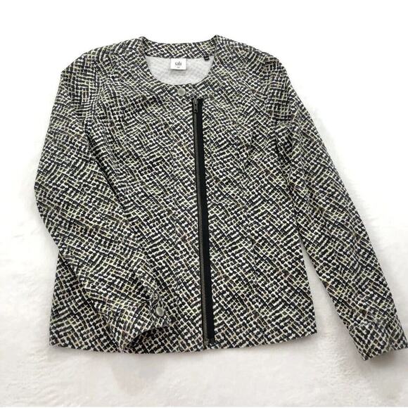 CAbi Jackets & Blazers - NWOT Cabi 5099 Cliffside Cotton Jacket White Black Pink Green M Medium $129